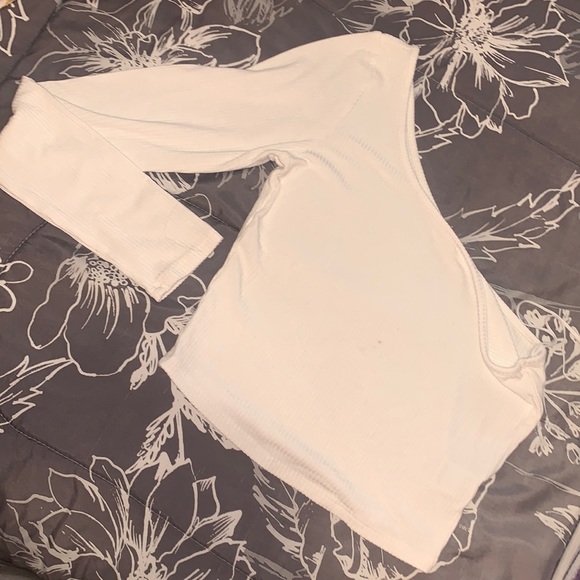 One shoulder garage white crop top - Picture 1 of 4